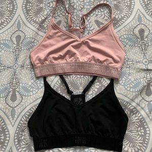 Pink sport bras small - pink and black